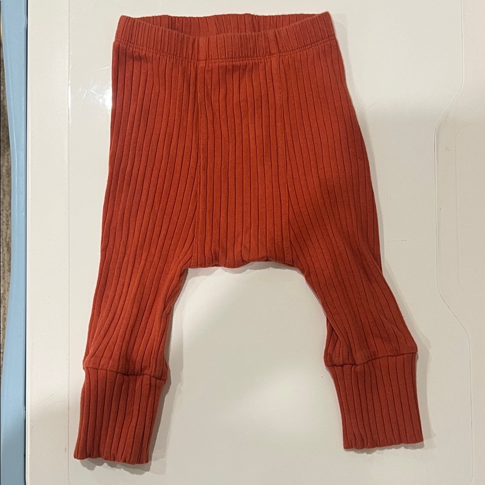 Kate Quinn classic panda pant | mango | organic cotton wide rib - 12-18m